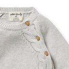 Wilson & Frenchy - Grey Melange Organic Knitted Kimono Cardigan