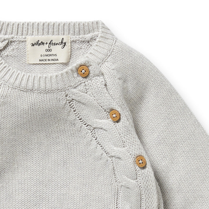Wilson & Frenchy - Grey Melange Organic Knitted Kimono Cardigan