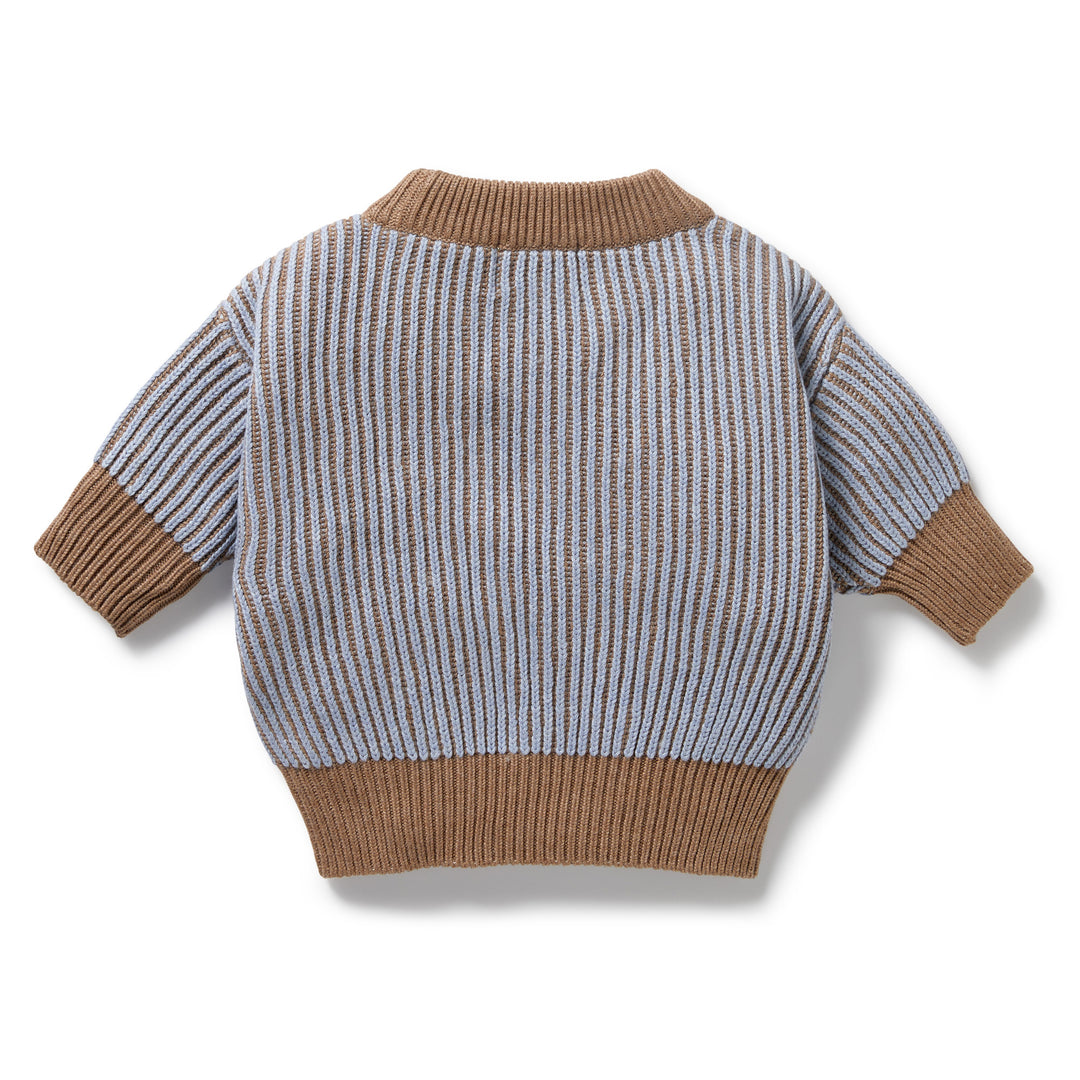 Wilson & Frenchy - Coco Blue Speckle Organic Knitted Ribbed Jumper