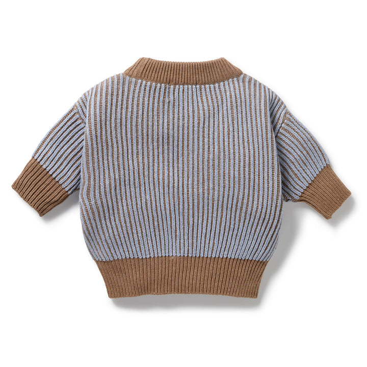 Wilson & Frenchy - Coco Blue Speckle Organic Knitted Ribbed Jumper