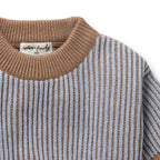 Wilson & Frenchy - Coco Blue Speckle Organic Knitted Ribbed Jumper