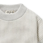 Wilson & Frenchy - Grey Melange and Oatmeal Organic Knitted Ribbed Jumper