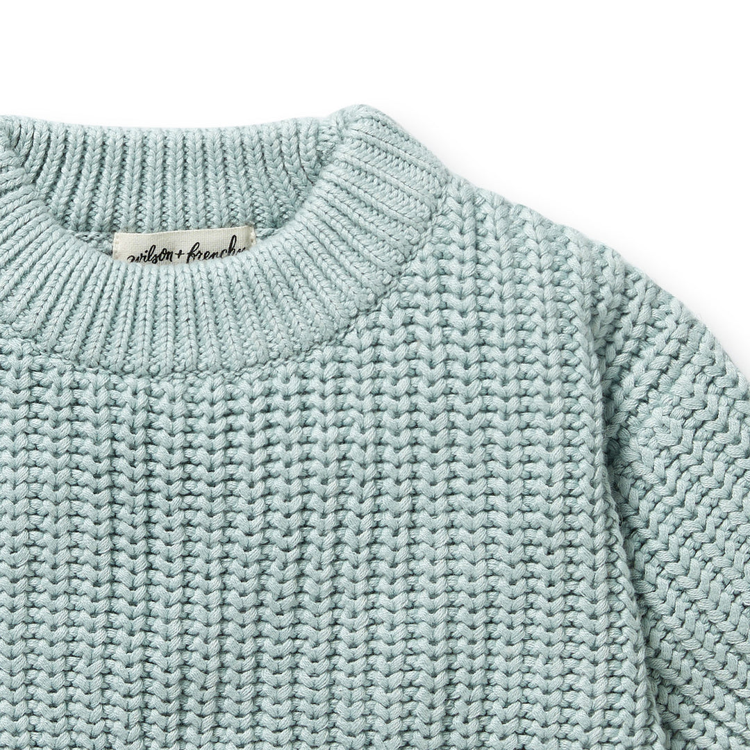 Wilson & Frenchy - Duck Egg Organic Knitted Jumper