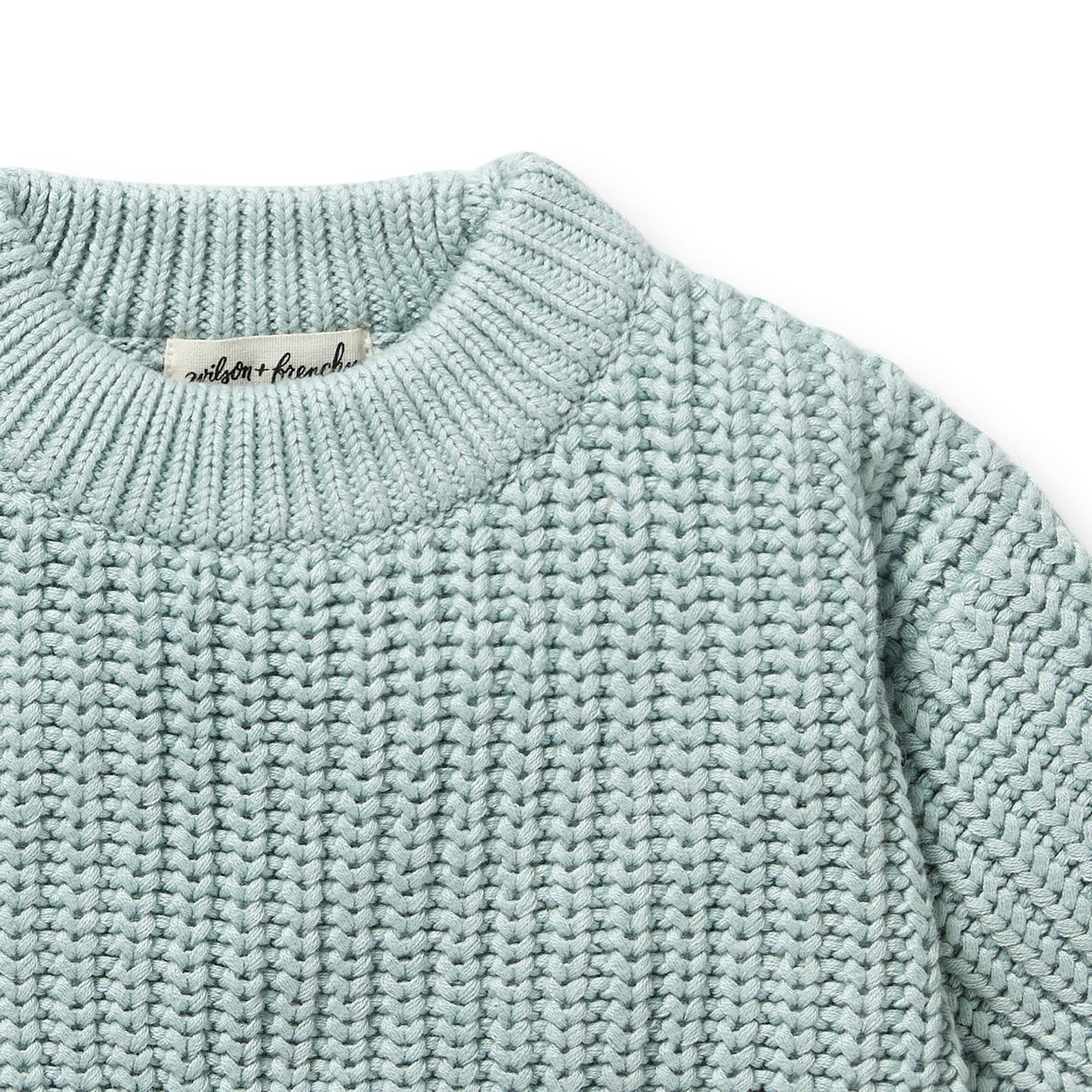 Wilson & Frenchy - Duck Egg Organic Knitted Jumper