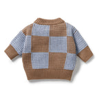 Wilson & Frenchy - Coco Blue Speckle Organic Knitted Check Jumper