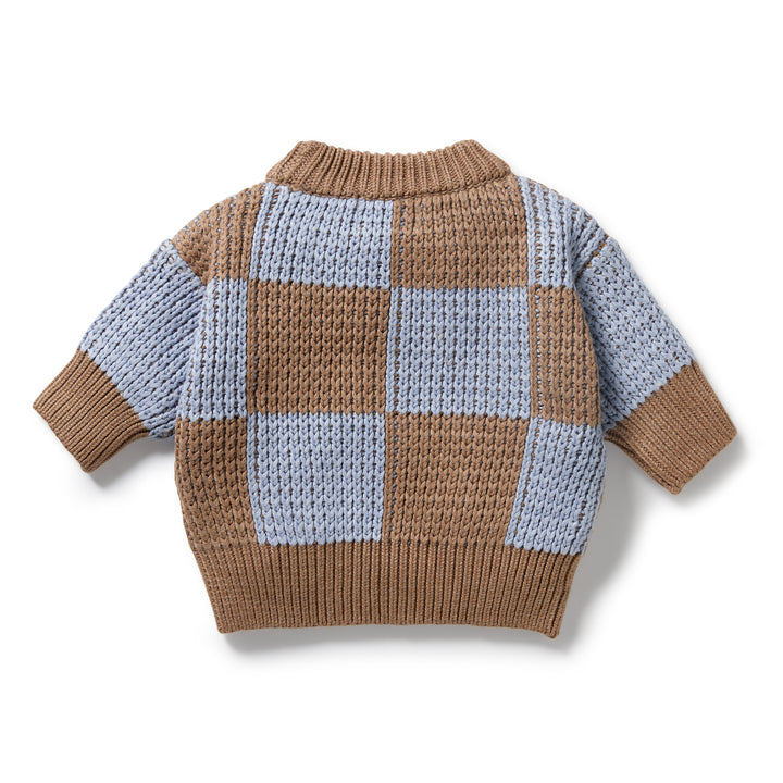 Wilson & Frenchy - Coco Blue Speckle Organic Knitted Check Jumper