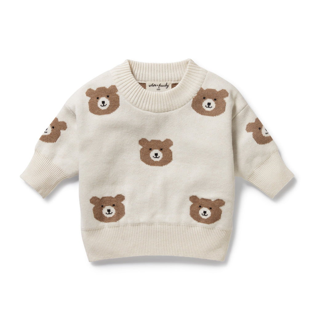 Wilson & Frenchy - Beary Cute Organic Knitted Jacquard Jumper