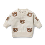 Organic Knitted Jacquard Jumper - Beary Cute