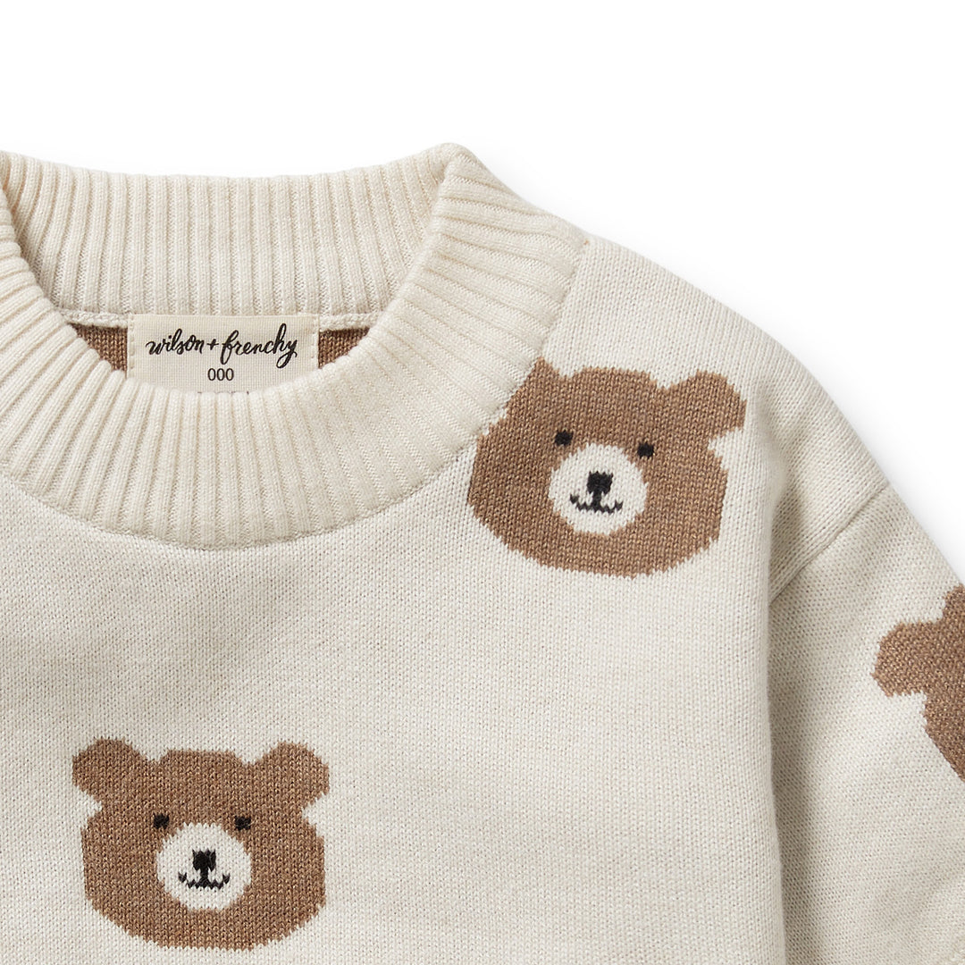 Wilson & Frenchy - Beary Cute Organic Knitted Jacquard Jumper