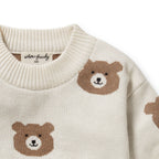 Organic Knitted Jacquard Jumper - Beary Cute