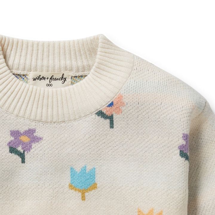 Wilson & Frenchy - Flower Pop Organic Knitted Jacquard Jumper