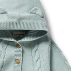 Wilson & Frenchy - Duck Egg Organic Knitted Cable Jacket