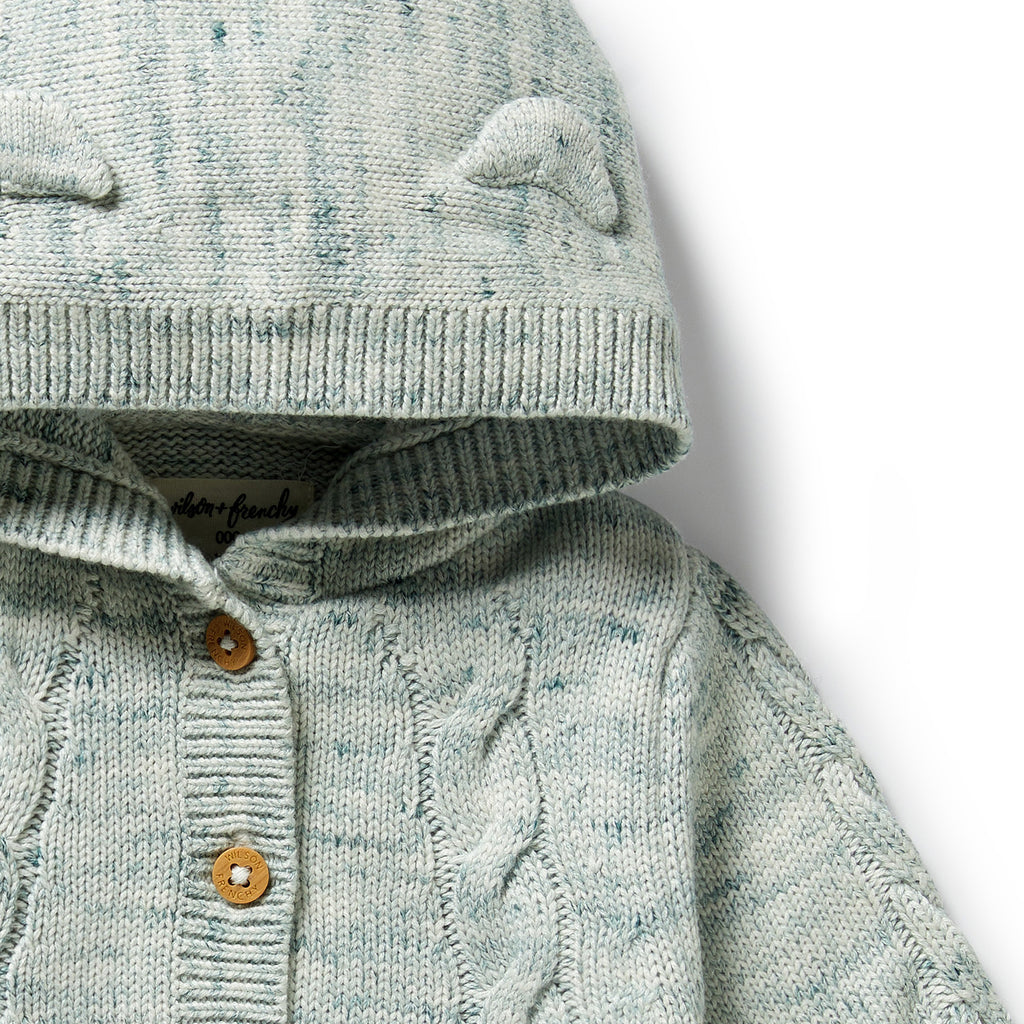 Wilson & Frenchy - Moss Speckle Organic Knitted Cable Jacket