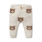 Organic Knitted Jacquard Legging - Beary Cute