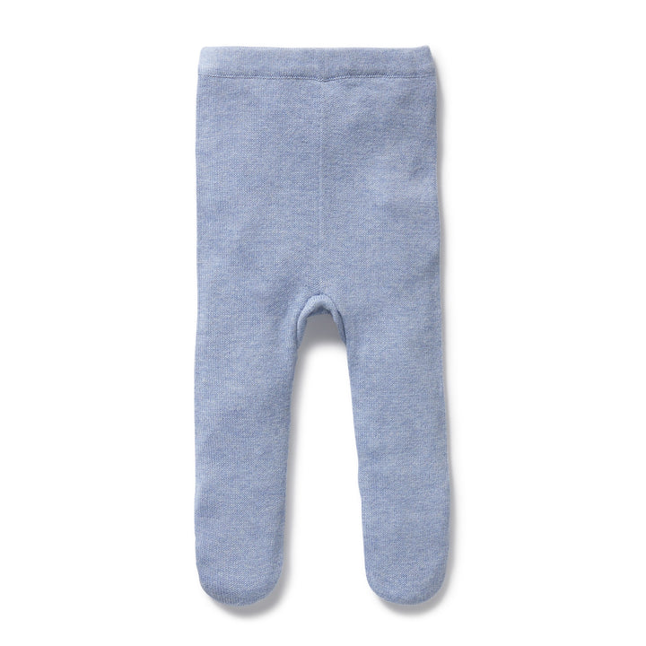Wilson & Frenchy - Blue Speckle Organic Knitted Legging with Feet