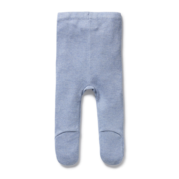 Wilson & Frenchy - Blue Speckle Organic Knitted Legging with Feet