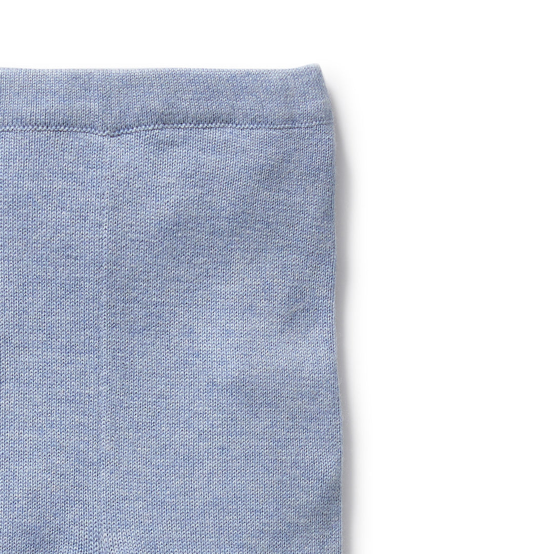 Wilson & Frenchy - Blue Speckle Organic Knitted Legging with Feet