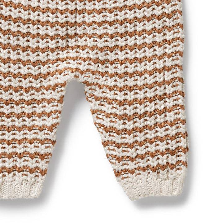Wilson & Frenchy - Cinnamon Stripe Organic Knitted Overall