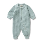 Wilson & Frenchy - Duck Egg Organic Knitted Growsuit