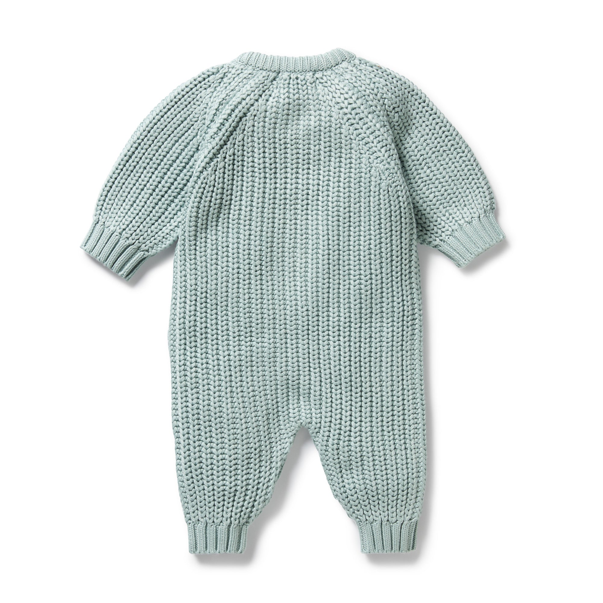 Wilson & Frenchy - Duck Egg Organic Knitted Growsuit