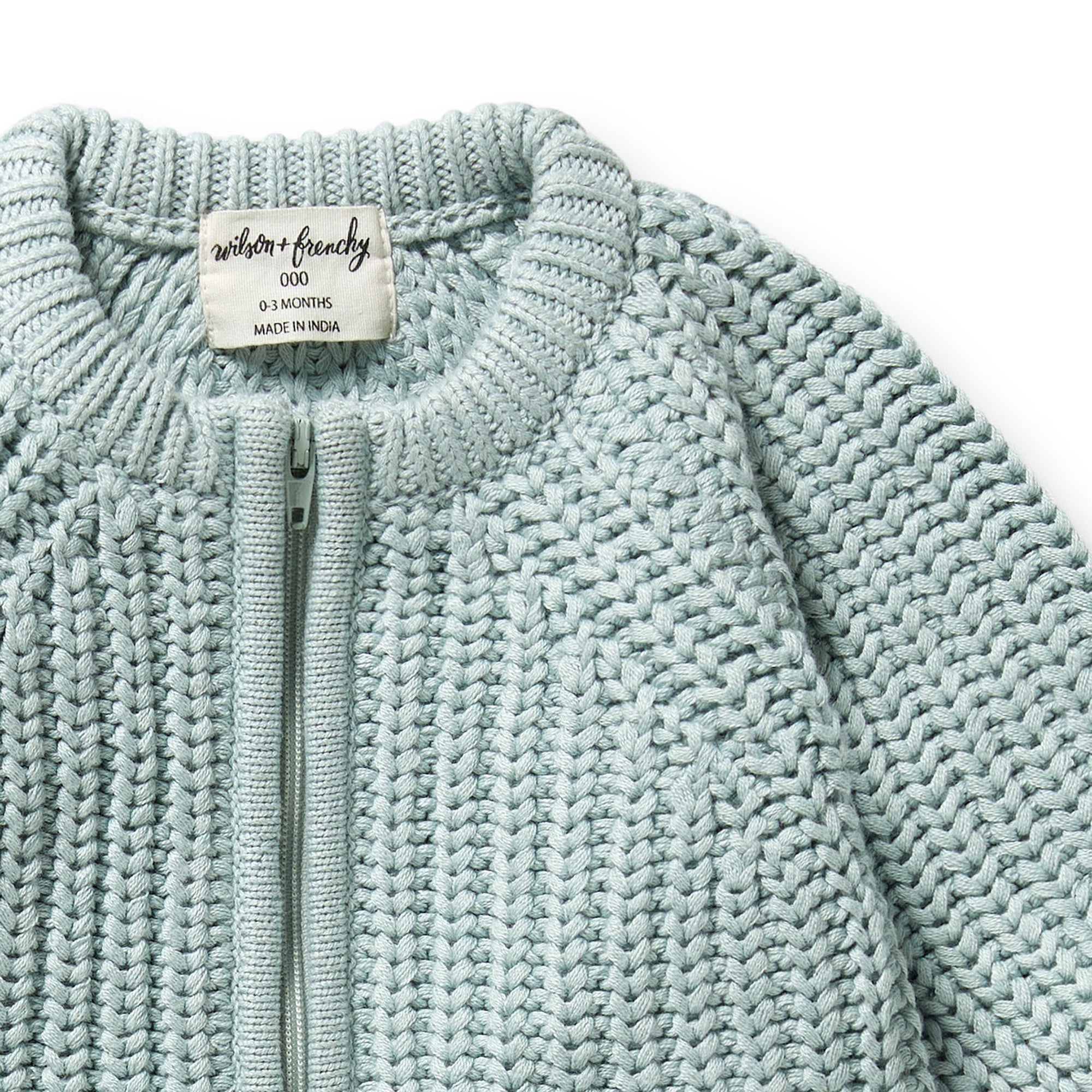 Wilson & Frenchy - Duck Egg Organic Knitted Growsuit