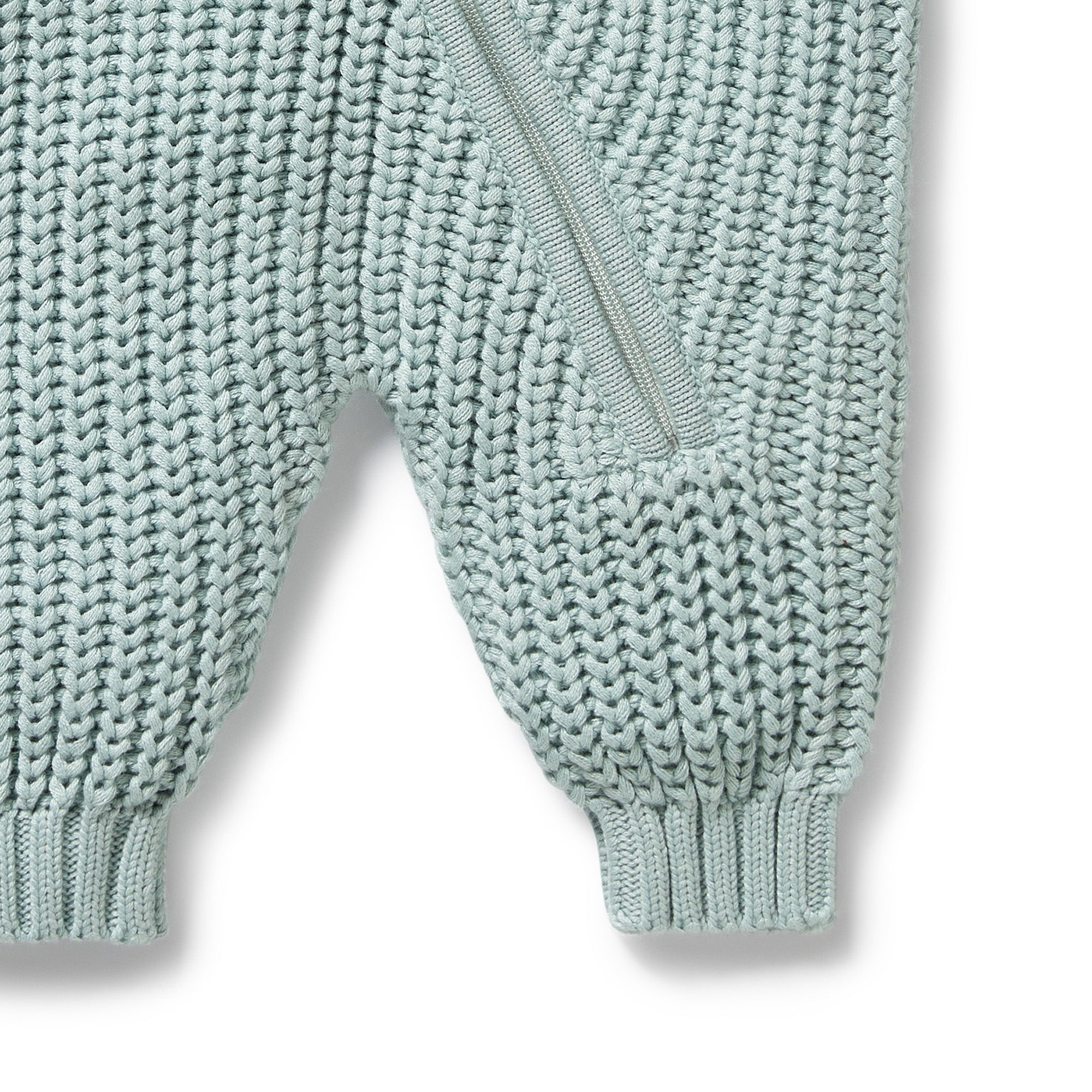 Wilson & Frenchy - Duck Egg Organic Knitted Growsuit