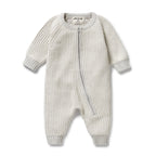Wilson & Frenchy - Grey Melange and Oatmeal Organic Knitted Growsuit