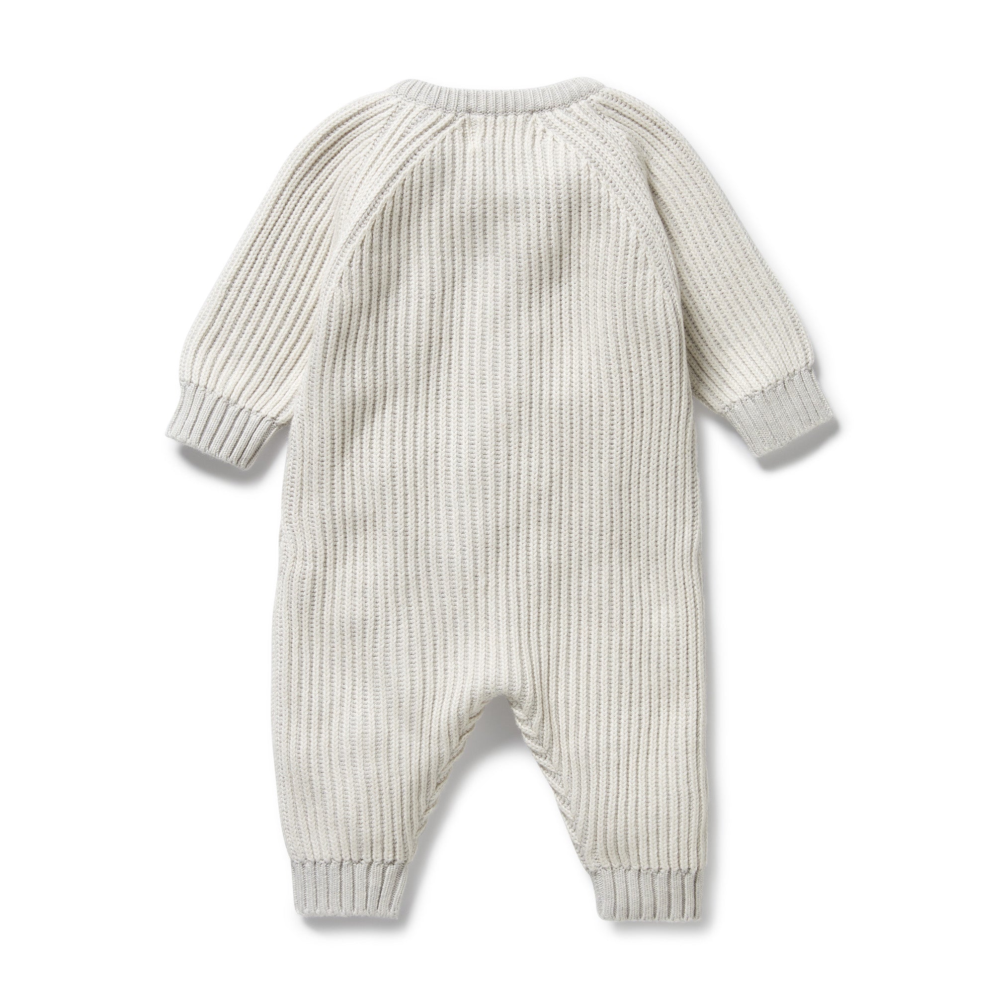 Wilson & Frenchy - Grey Melange and Oatmeal Organic Knitted Growsuit