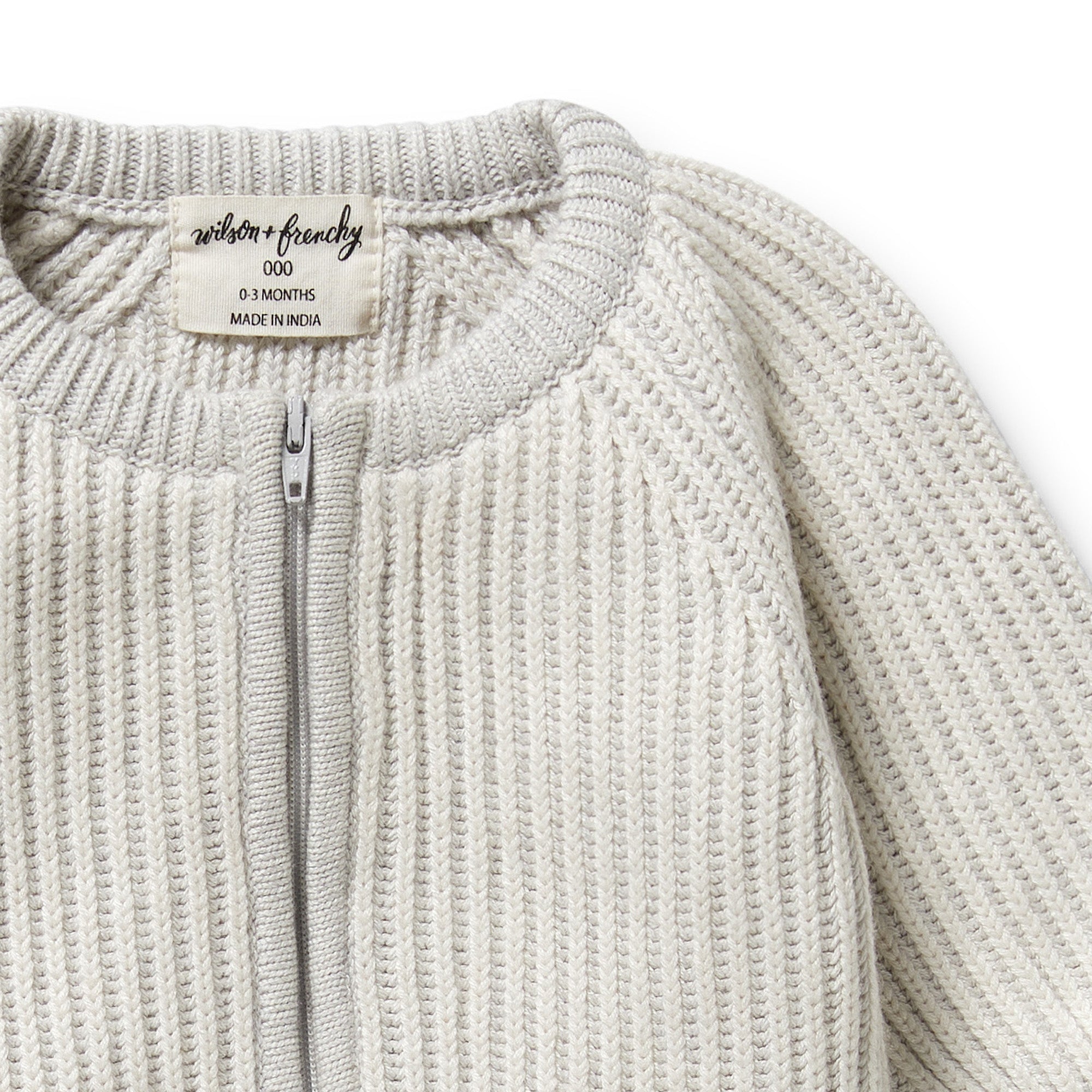 Wilson & Frenchy - Grey Melange and Oatmeal Organic Knitted Growsuit