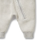 Wilson & Frenchy - Grey Melange and Oatmeal Organic Knitted Growsuit
