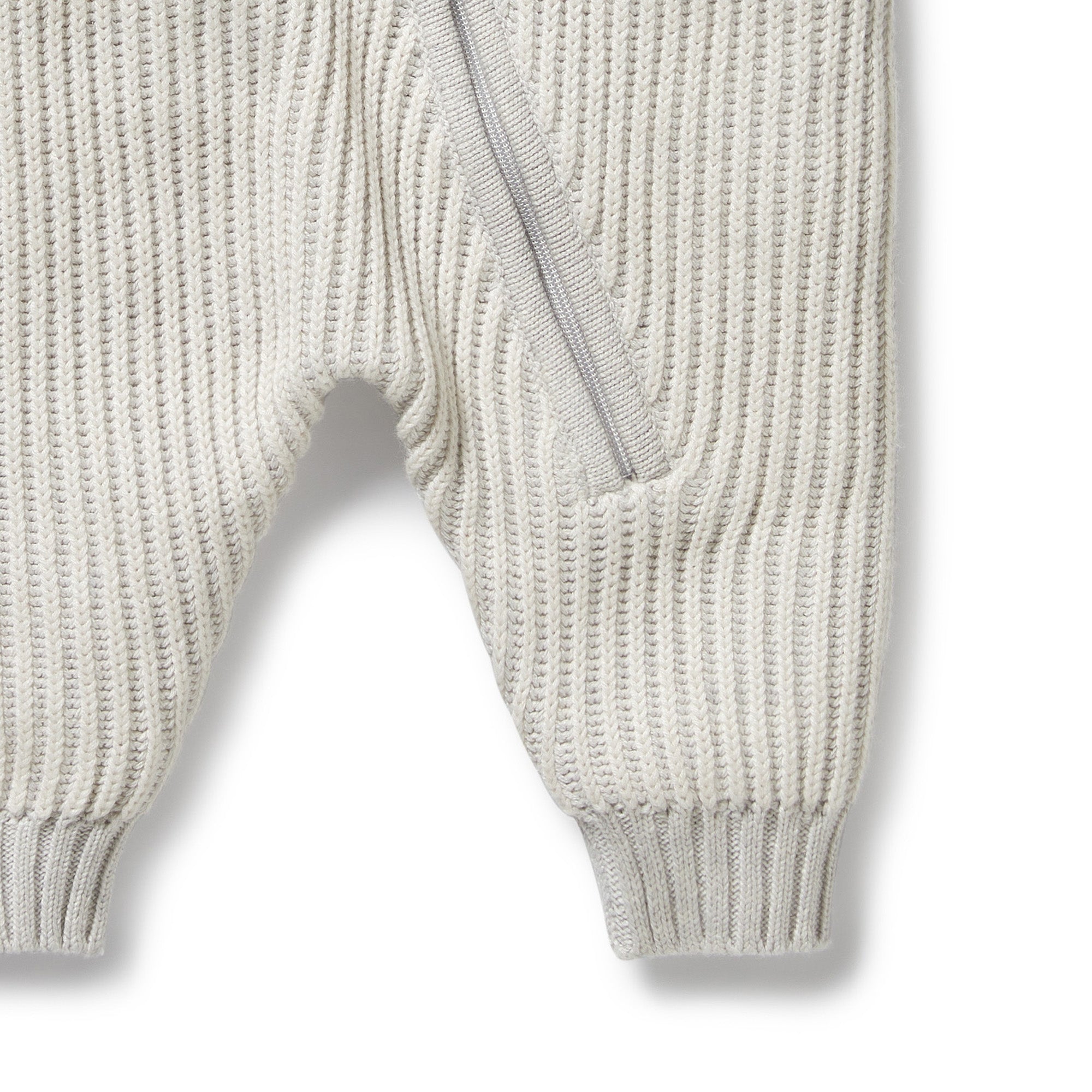 Wilson & Frenchy - Grey Melange and Oatmeal Organic Knitted Growsuit