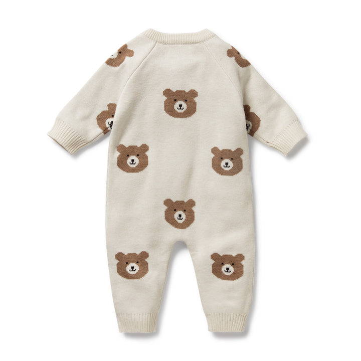 Wilson & Frenchy - Beary Cute Organic Knitted Jacquard Growsuit
