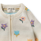 Wilson & Frenchy - Flower Pop Organic Knitted Jacquard Growsuit