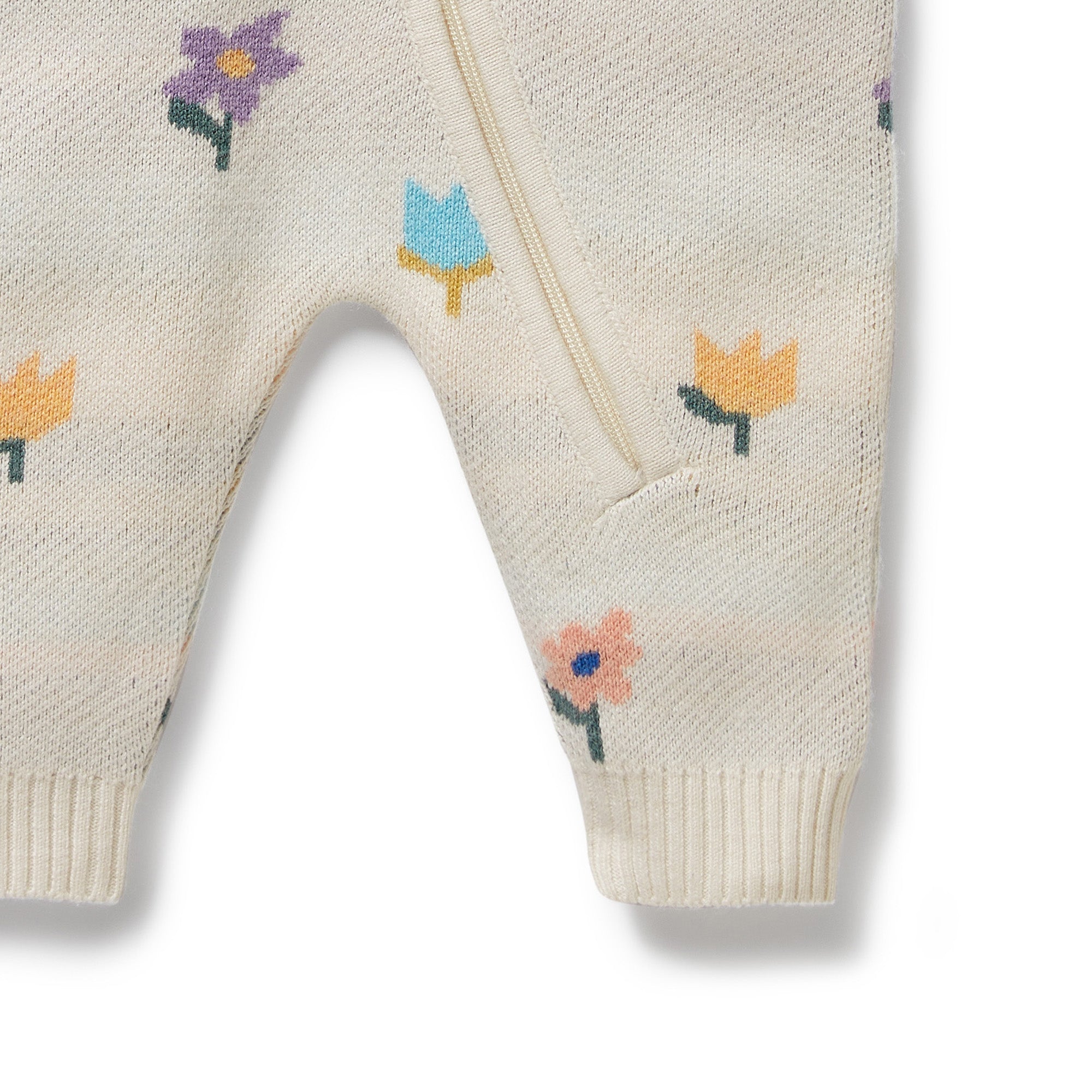 Wilson & Frenchy - Flower Pop Organic Knitted Jacquard Growsuit