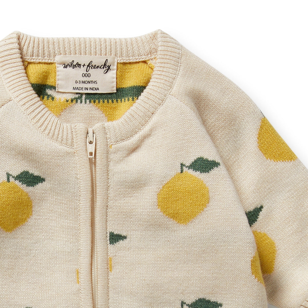 Wilson & Frenchy - Lemony Organic Knitted Jacquard Growsuit