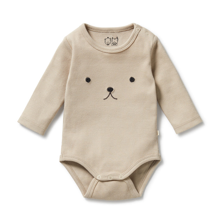 Wilson & Frenchy - Biscuit Organic Rib Long Sleeved Bodysuit