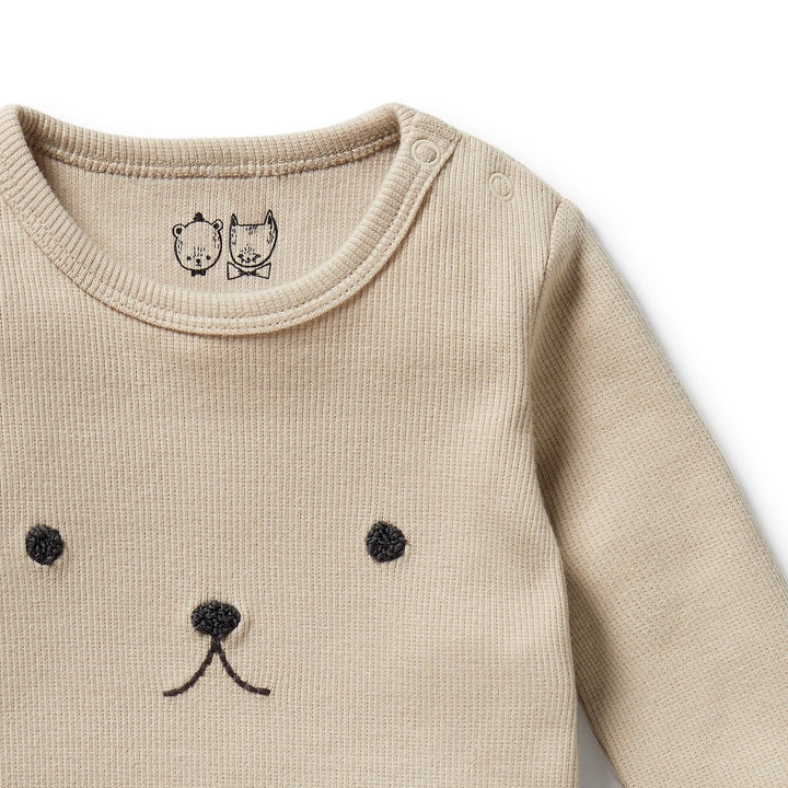 Wilson & Frenchy - Biscuit Organic Rib Long Sleeved Bodysuit