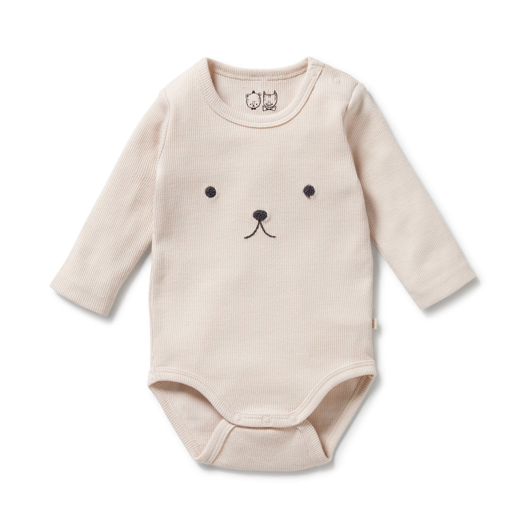 Wilson & Frenchy - Dusty Rose Organic Rib Long Sleeved Bodysuit