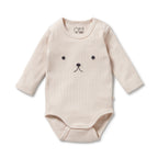 Wilson & Frenchy - Dusty Rose Organic Rib Long Sleeved Bodysuit