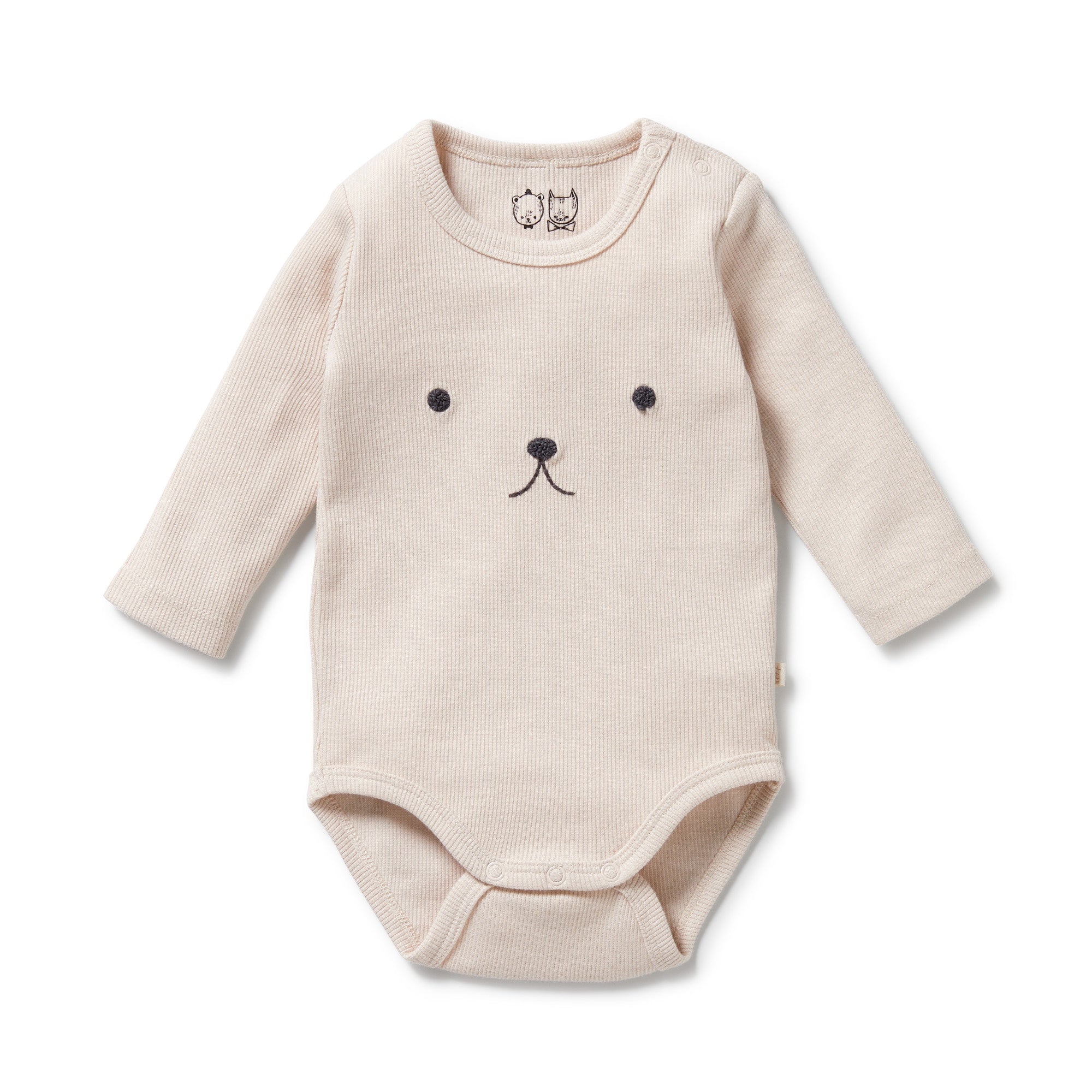 Wilson & Frenchy - Dusty Rose Organic Rib Long Sleeved Bodysuit