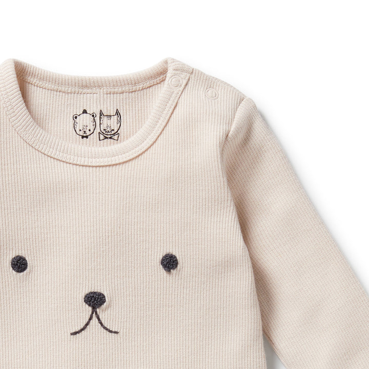 Wilson & Frenchy - Dusty Rose Organic Rib Long Sleeved Bodysuit