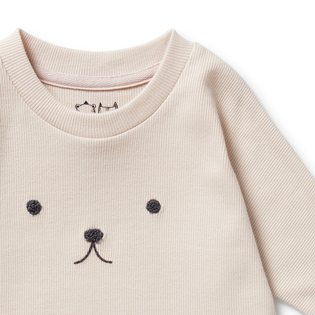 Wilson & Frenchy - Dusty Rose Organic Rib Long Sleeved Top