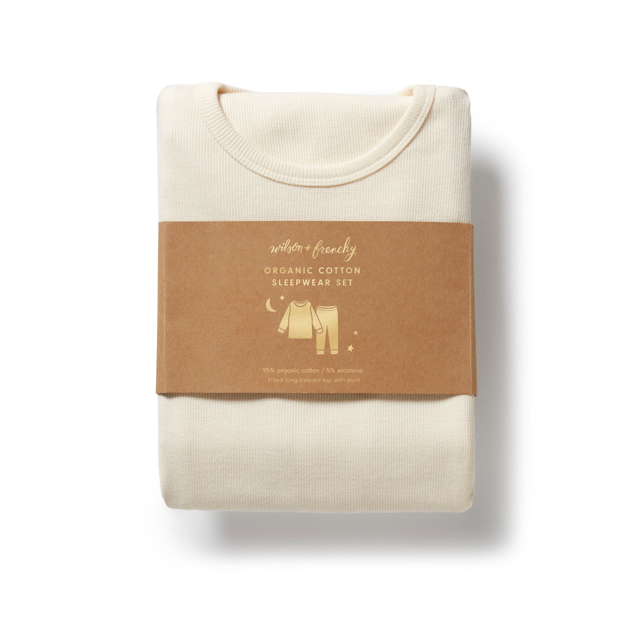 Wilson & Frenchy - Buttermilk Organic Rib Long Sleeved Pyjamas