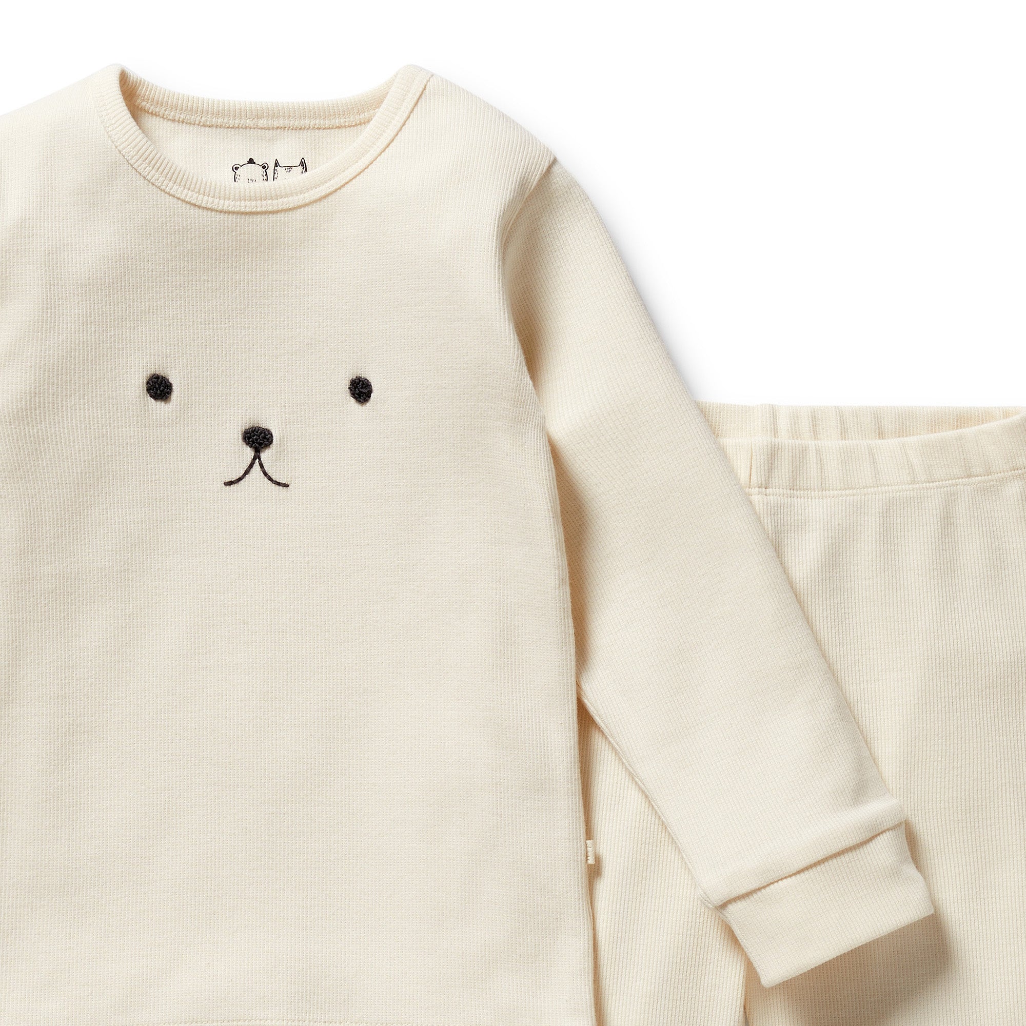 Wilson & Frenchy - Buttermilk Organic Rib Long Sleeved Pyjamas