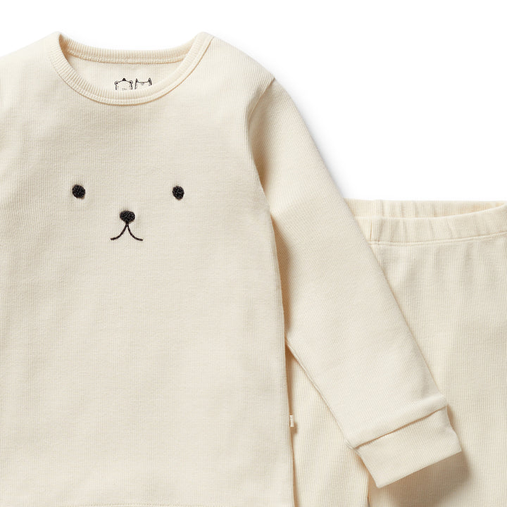 Wilson & Frenchy - Buttermilk Organic Rib Long Sleeved Pyjamas