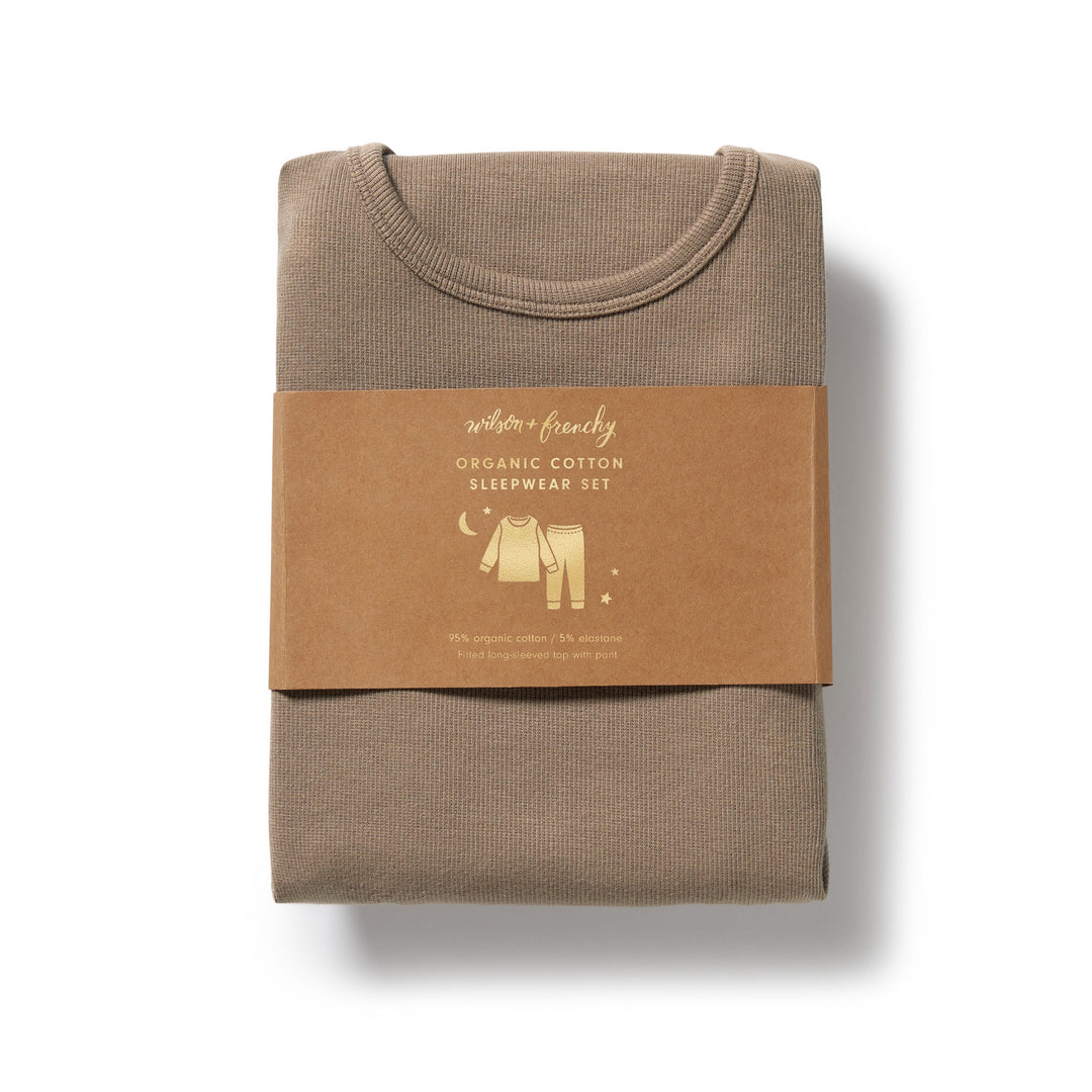 Wilson & Frenchy - Walnut Organic Rib Long Sleeved Pyjamas