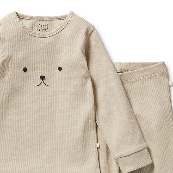 Wilson & Frenchy - Biscuit Organic Rib Long Sleeved Pyjamas