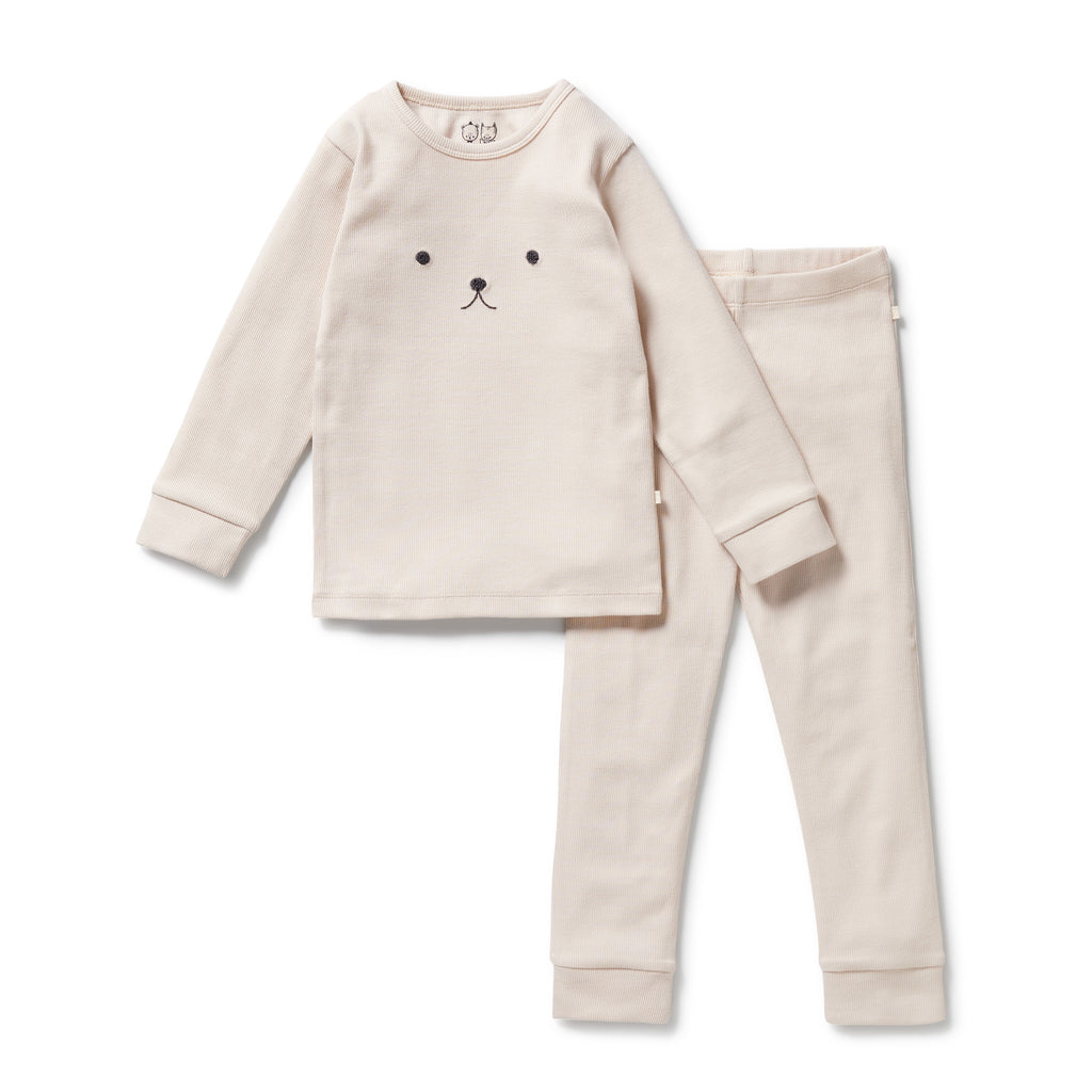 Wilson & Frenchy - Dusty Rose Organic Rib Long Sleeved Pyjamas
