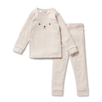 Wilson & Frenchy - Dusty Rose Organic Rib Long Sleeved Pyjamas
