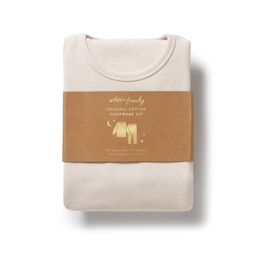 Wilson & Frenchy - Dusty Rose Organic Rib Long Sleeved Pyjamas